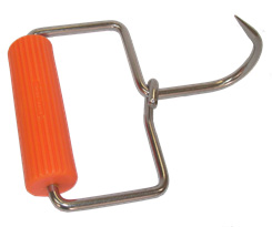 Boning Hook, Ribbed Round Handle, Open Grip.T323 PLAS