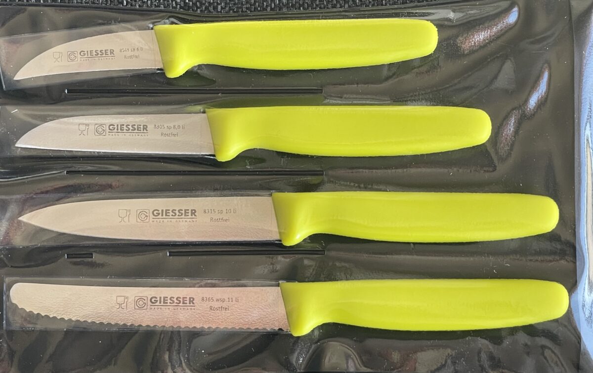 Giesser Vegetable Knife 4 Piece Set Lime Handle (9887 LI) Kentmaster New Zealand