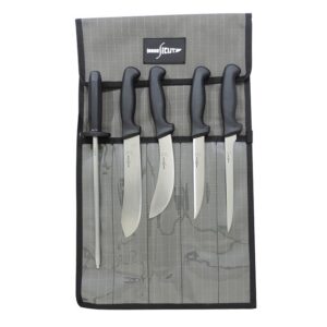 All purpose knife package / black handle / 6 pc